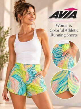 AVIA Women’s Colorful Athletic Running Shorts – XXL (20)